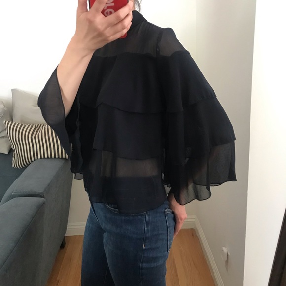 💕Zara💕Sheer Navy Top - Picture 3 of 6
